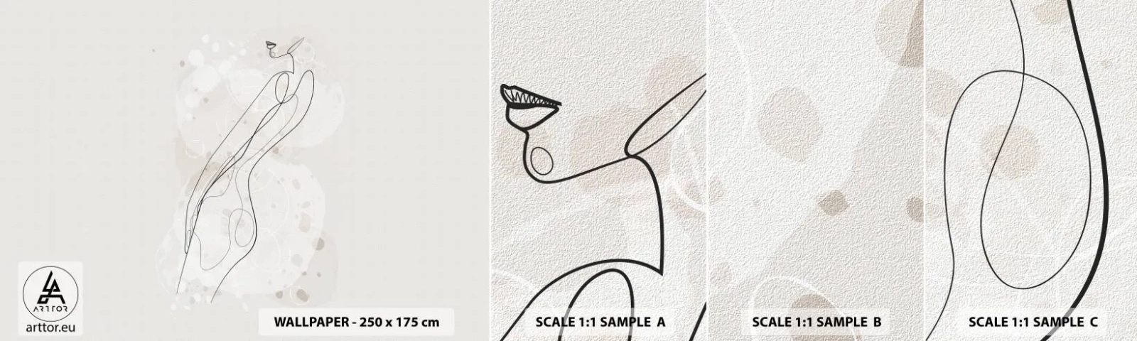 Photo Wallpaper Sample Self-Adhesive Deluxe Sticker - One Look Will Not Be Enough - Graphics, Lineart, Women - 100x30 cm