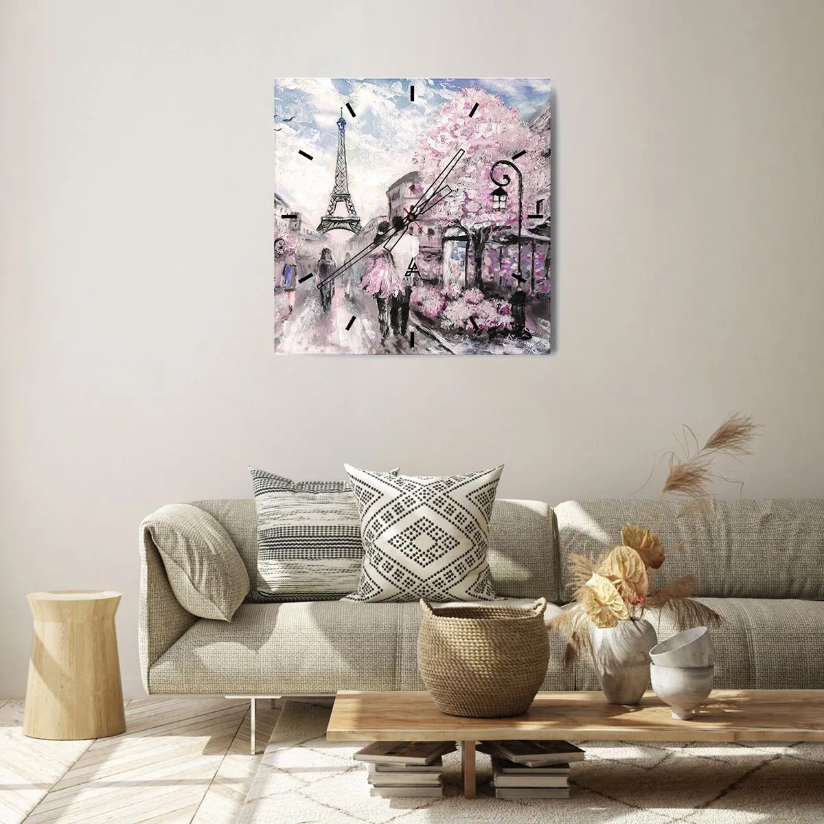 Wall clock - Clock on glass - If You Were To Fall In Love - 40x40 cm