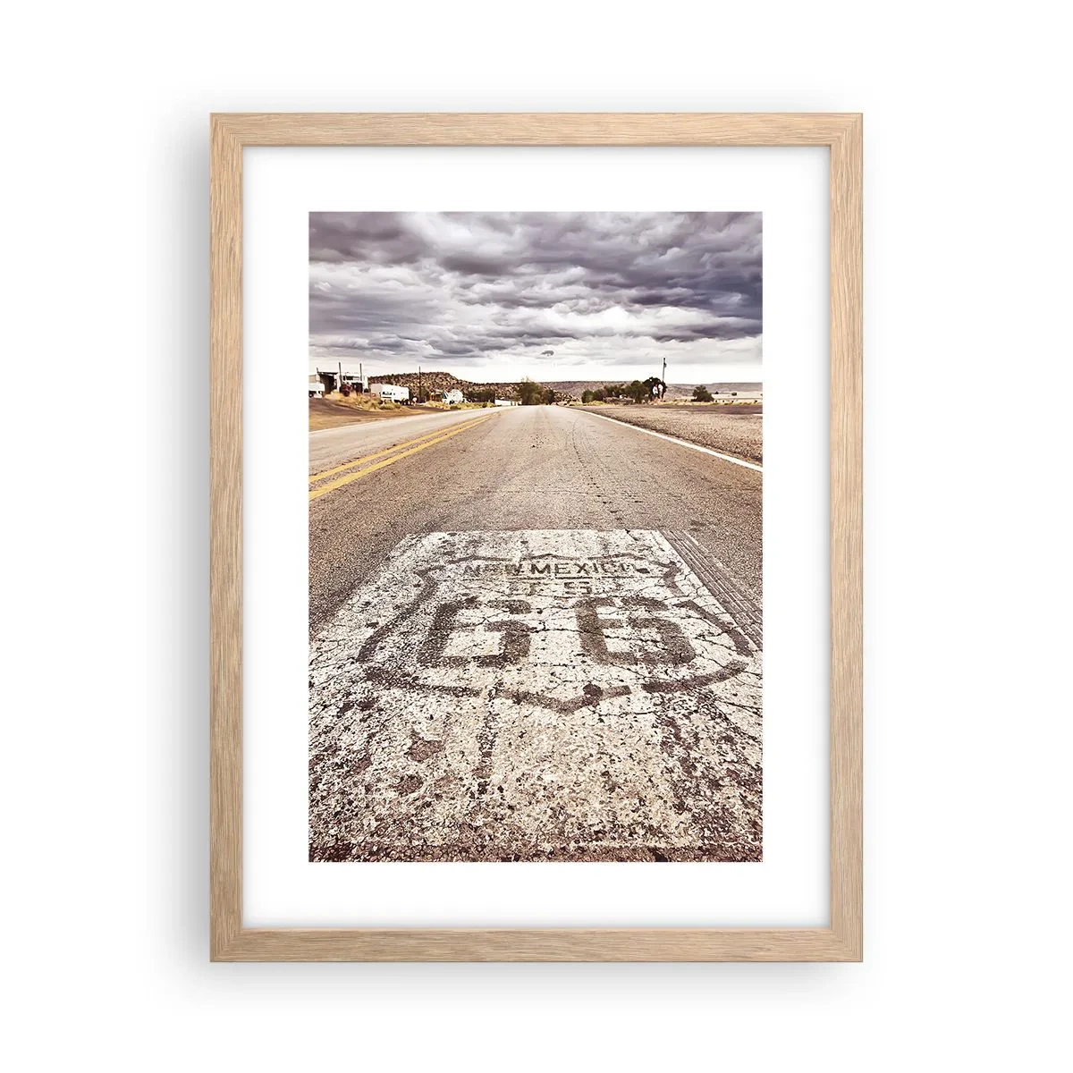 Poster in light oak frame - Mother Road - American Legend - 30x40 cm