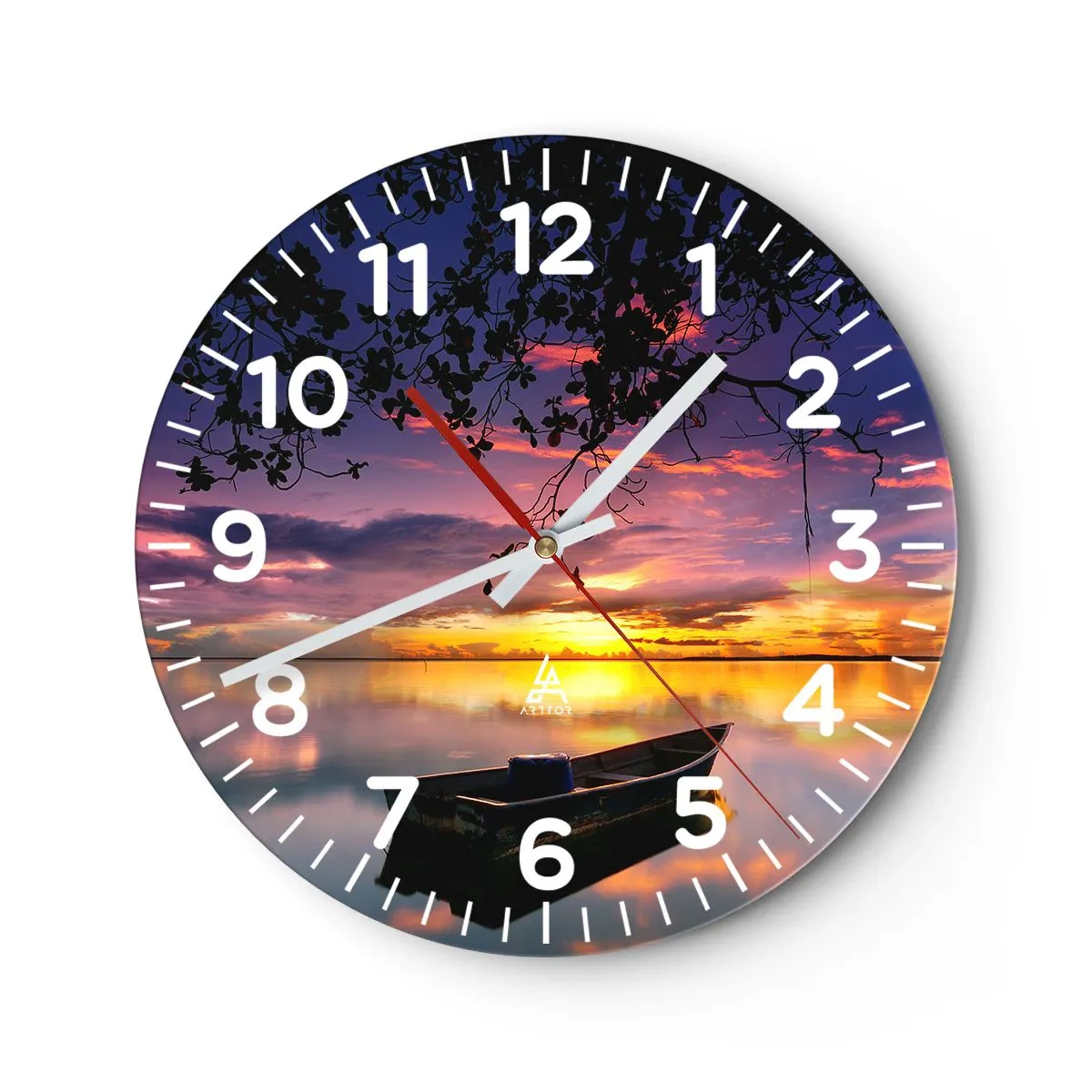 Wall clock - Clock on glass - Serenity of the Lake - 30x30 cm
