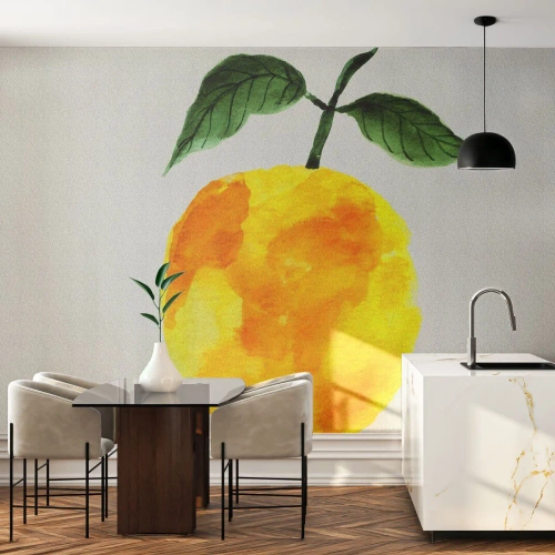 Photo Wallpaper Premium Sand - How to Get the Taste of the Sun - Lemon, Kitchen, Fruit - 200x140 cm