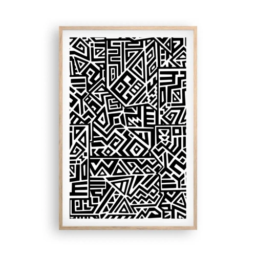 Poster in light oak frame - Precolumbian Composition - 61x91 cm