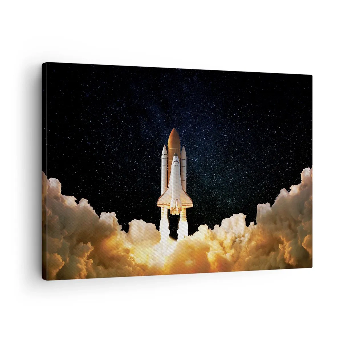 Canvas picture - A space rocket taking off against the starry sky - 70x50cm - As Astra! - Modern wall decoration for the living room and bedroom ARTTOR