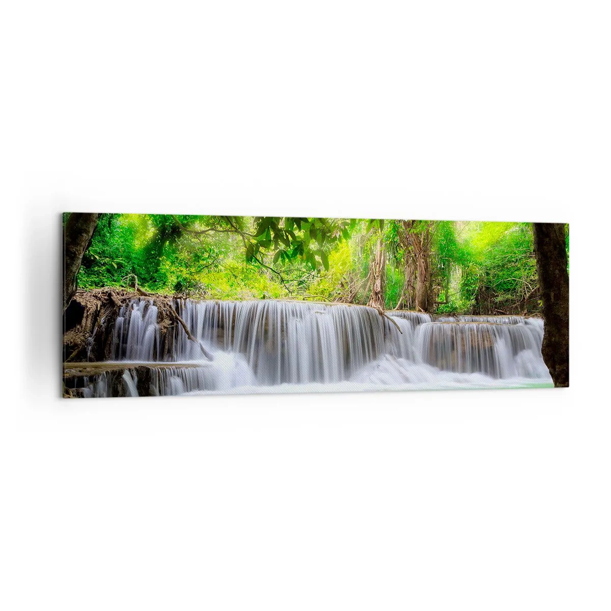 Canvas picture - Cascade in Green - 160x50 cm