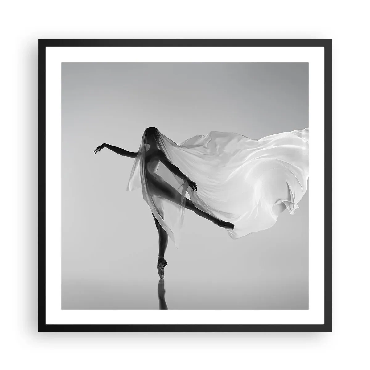 Poster in black frame - Lightness and Grace - 60x60 cm