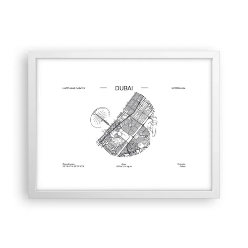 Poster in white frmae - Anatomy of Dubai - 40x30 cm