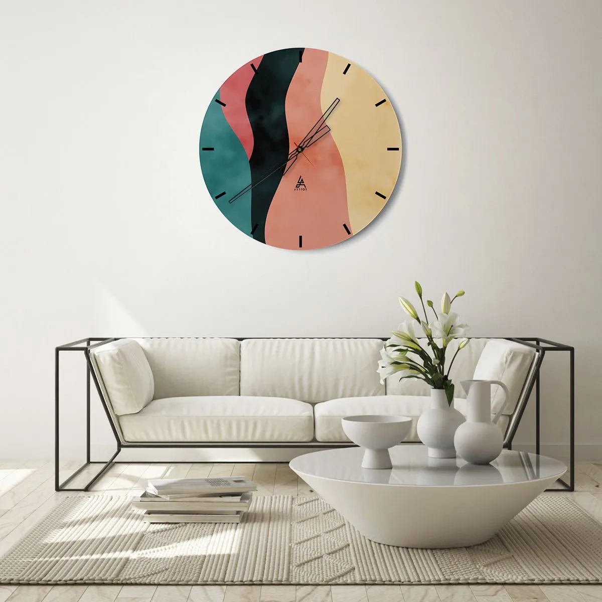 Wall clock - Clock on glass - Compatible Incompability - 40x40 cm