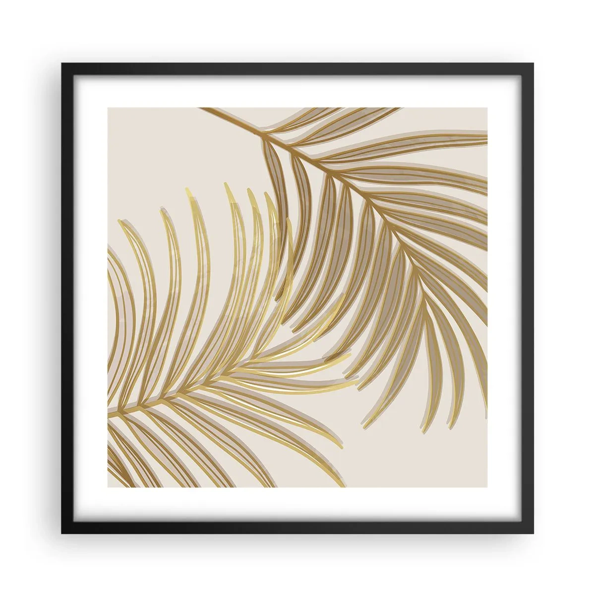 Poster in black frame - Golden Palm! - 50x50 cm
