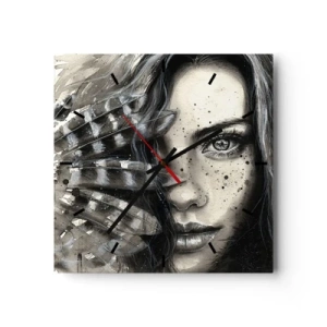 Wall clock - Clock on glass - Wild Beauty - 30x30 cm
