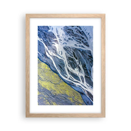 Poster in light oak frame - Cave Paintings of Nature - 30x40 cm