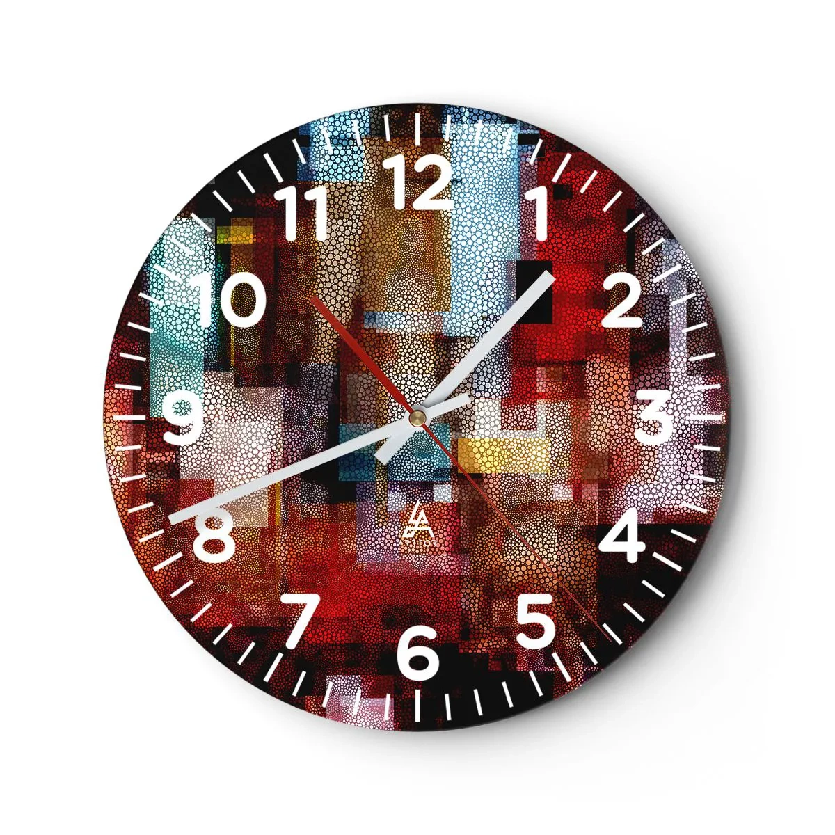 Wall clock - Clock on glass - Mashed UP - 30x30 cm
