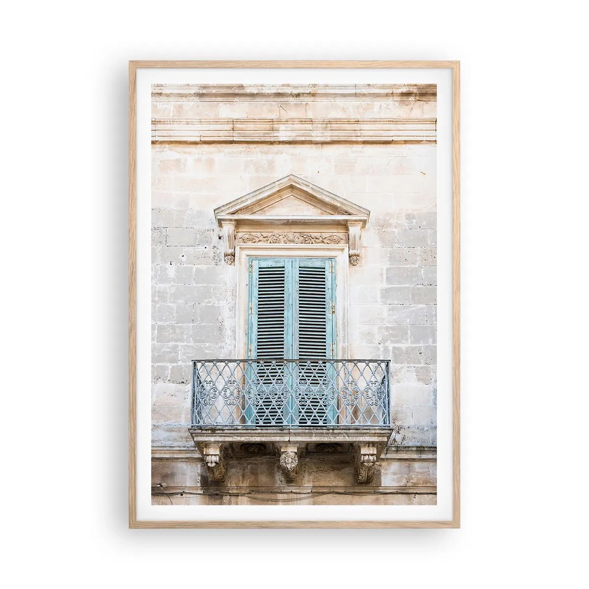 Poster in light oak frame - Exceptional Charm of Italy - 70x100 cm