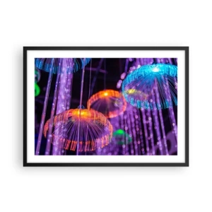 Poster in black frame - Light Fountain - 70x50 cm