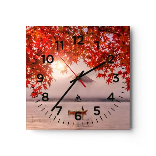 Wall clock - Clock on glass - In Japanese Style - 30x30 cm