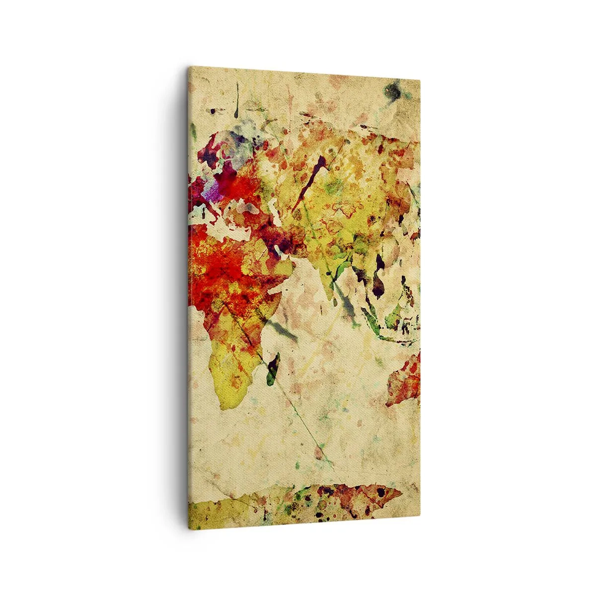 Canvas picture - Life as a Colourful World Map - 45x80 cm