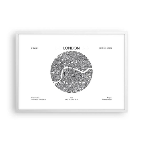 Poster in white frmae - Anatomy of London - 70x50 cm