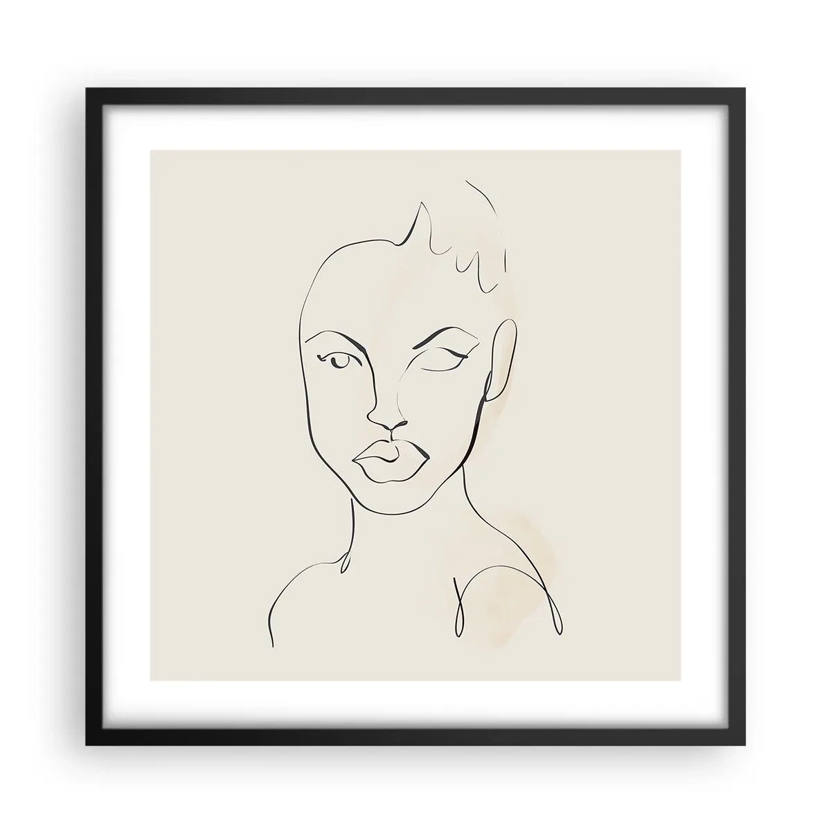 Poster in black frame - Outline of Sensuality - 50x50 cm