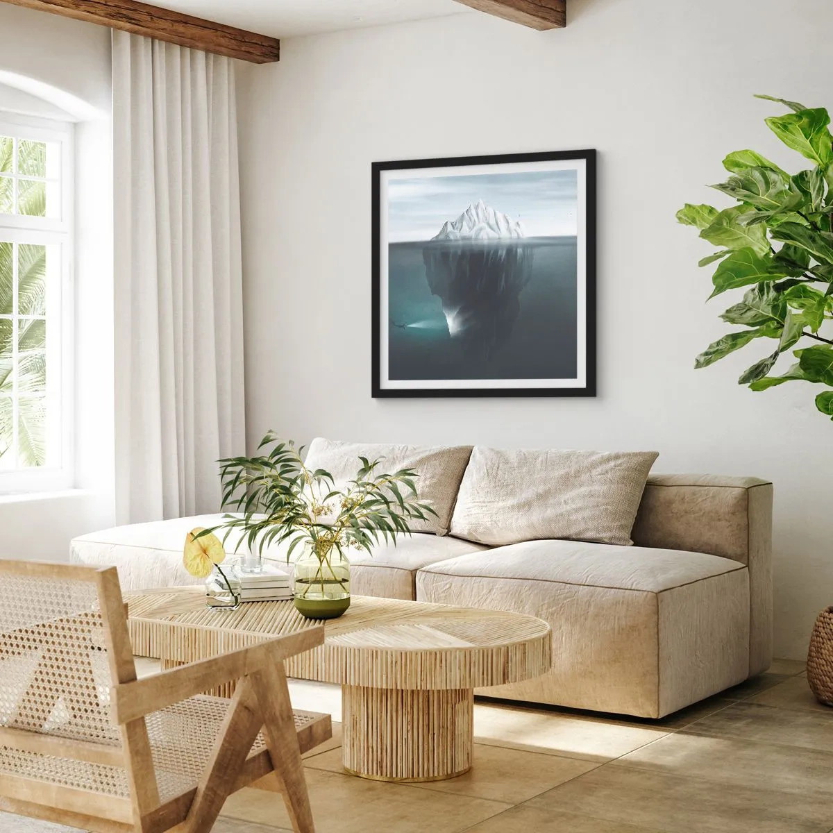 Poster in black frame - Underwater Secret - 40x40 cm