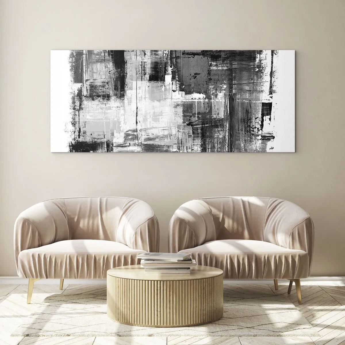 Glass picture - Grey is Beautiful - 100x40 cm