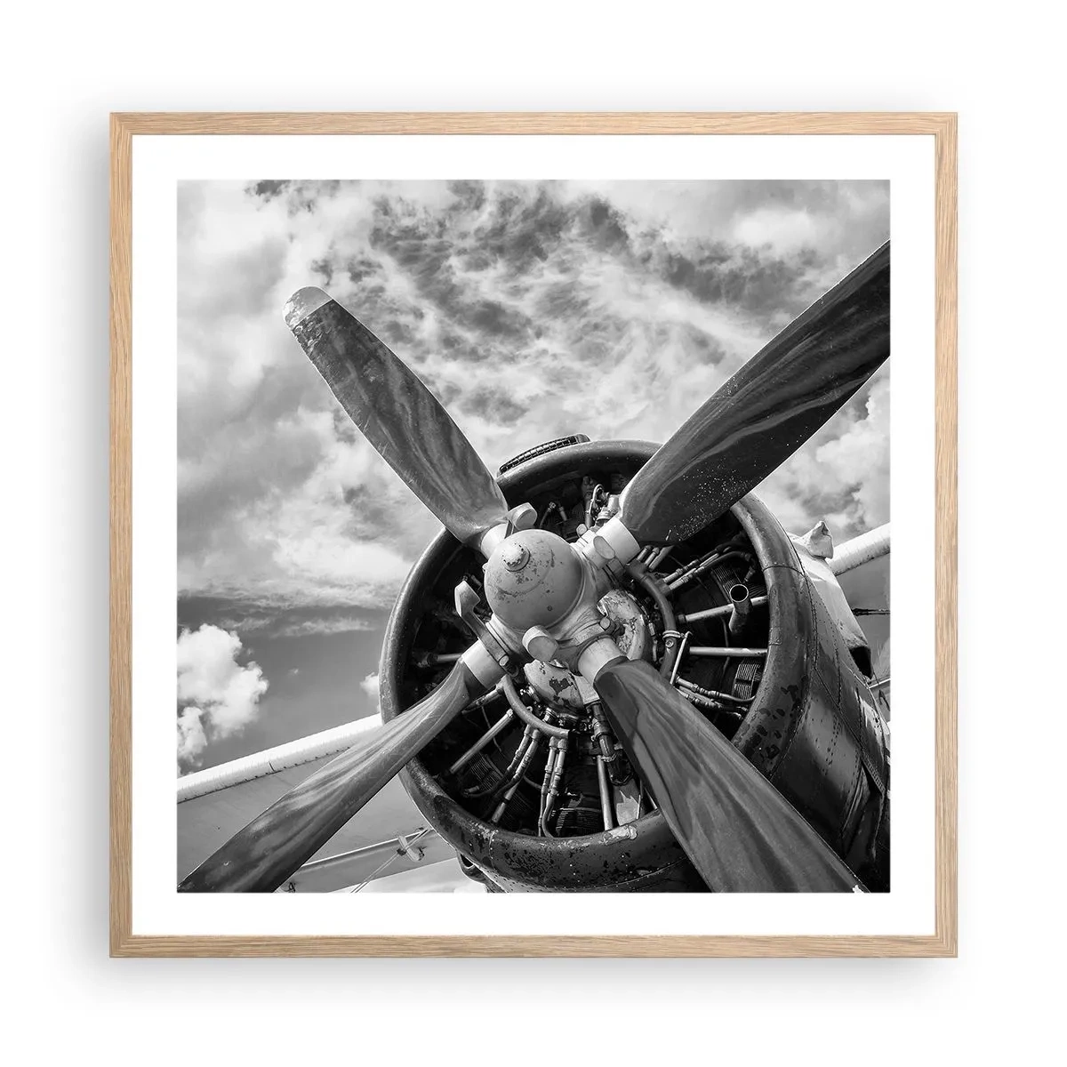 Poster in light oak frame - Conquerer of the Skies - 60x60 cm