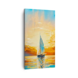 Canvas picture - Sailing in Gold - 45x80 cm