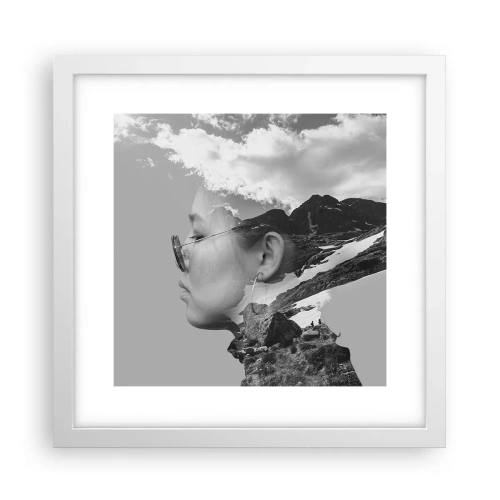 Poster in white frmae - Cloudy Portrait - 30x30 cm