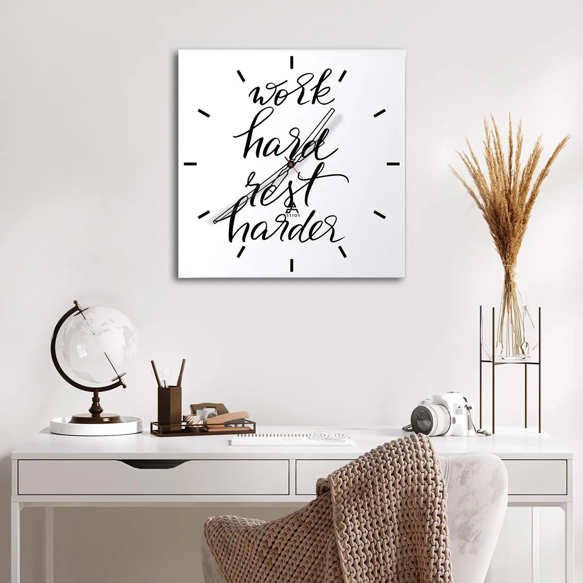 Wall clock - Clock on glass - Life  Balance - 40x40 cm