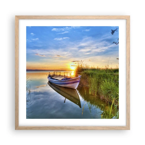 Poster in light oak frame - Bay of Fulfilled Dreams - 50x50 cm