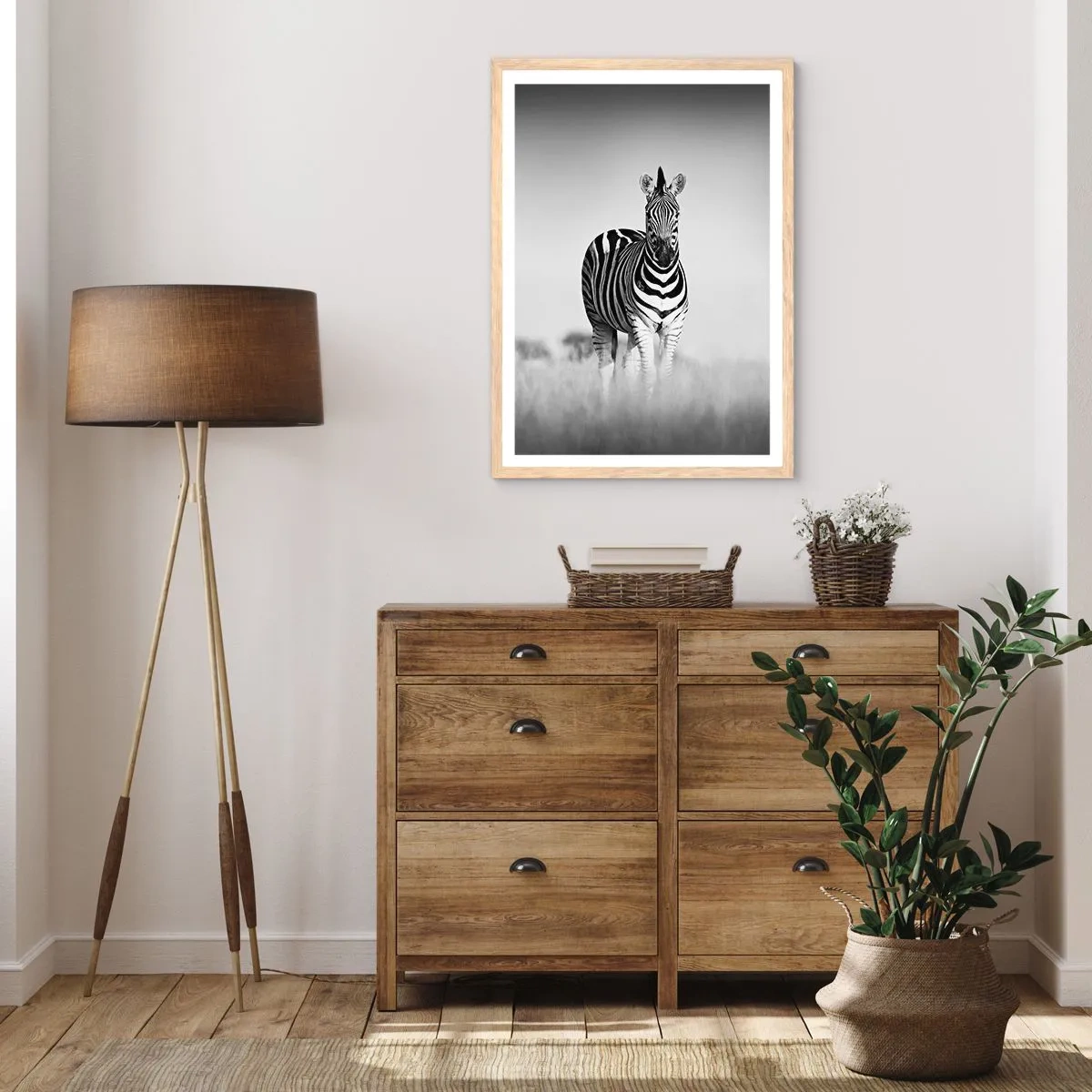 Poster in light oak frame - After All the World is Black and White - 70x100 cm