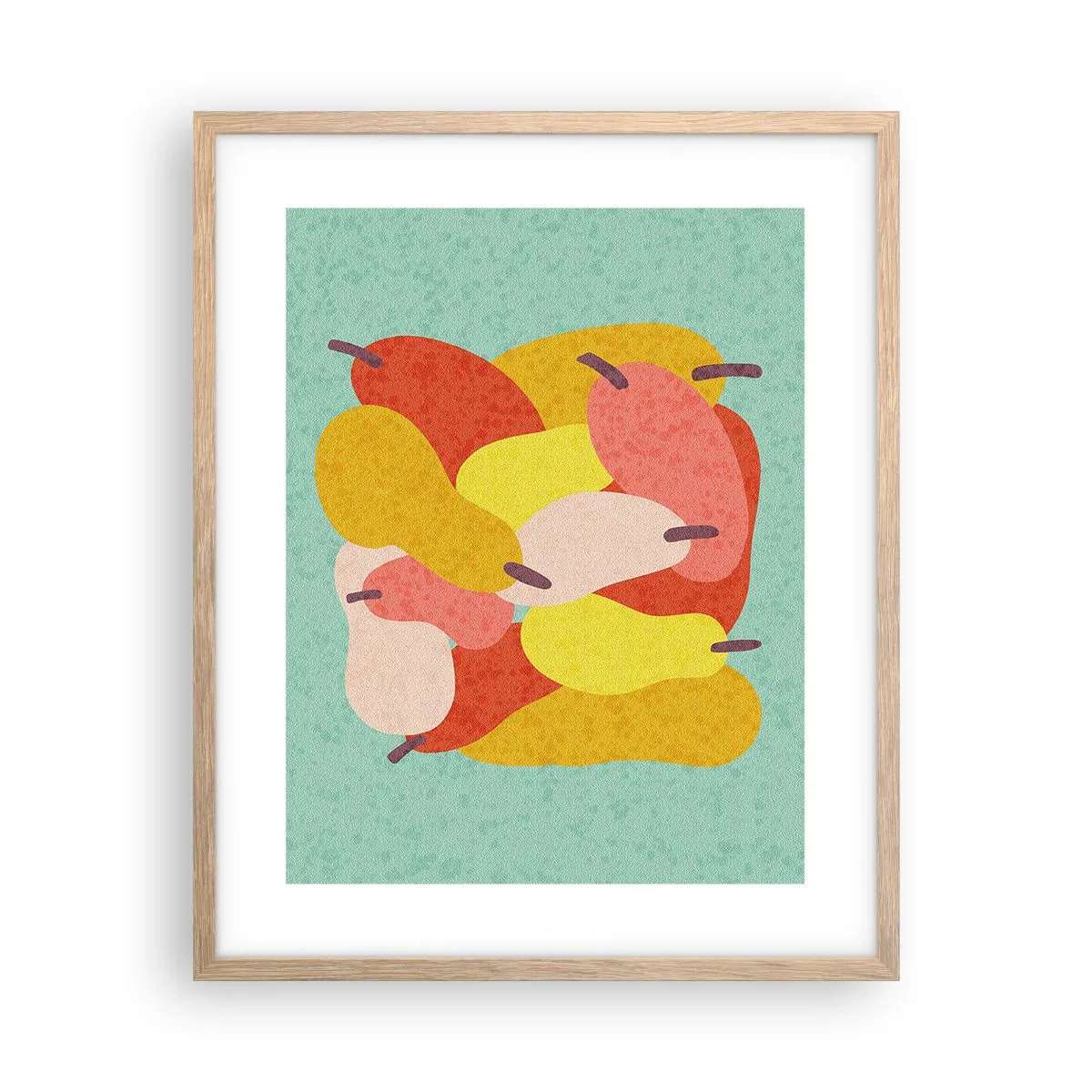 Poster in light oak frame - Try Summer Sun - 40x50 cm