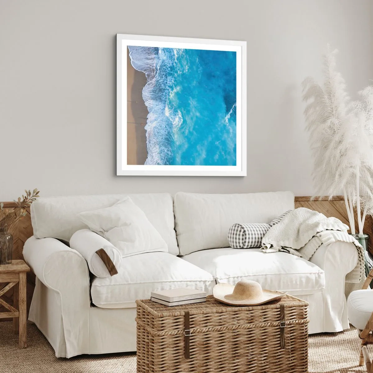 Poster in white frmae - Power of the Blue - 40x40 cm