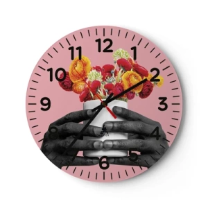 Wall clock - Clock on glass - Apotheosis of Life - 40x40 cm