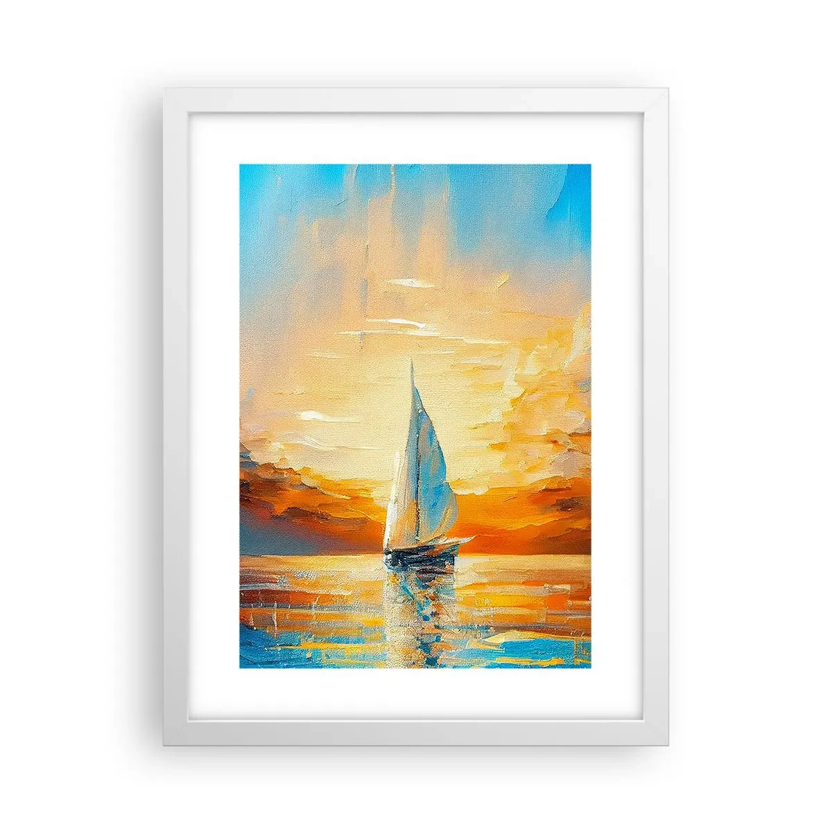 Poster in white frmae - Sailing in Gold - 30x40 cm