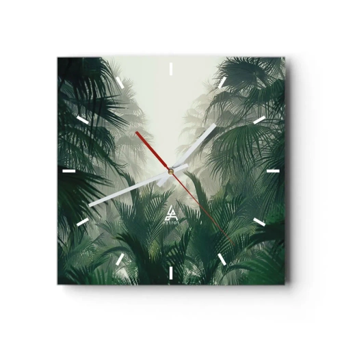 Wall clock - Clock on glass - Tropical Secret - 30x30 cm