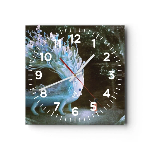 Wall clock - Clock on glass - Fantastic Encounter - 40x40 cm