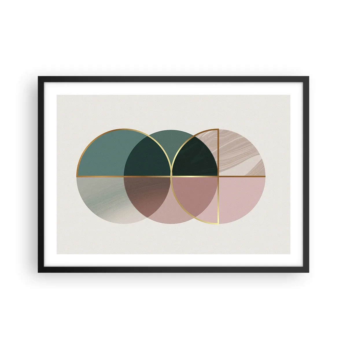 Poster in black frame - Circle after Circle - 70x50 cm
