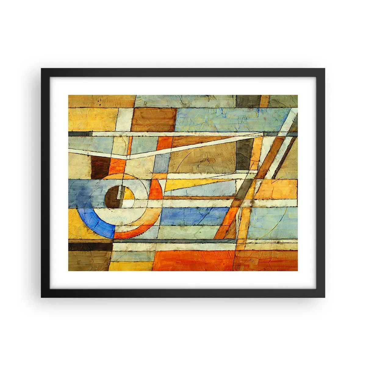 Poster in black frame - Cubism on a Construction Site - 50x40 cm
