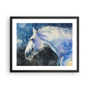 Poster in black frame - Portrait in Blue Light - 50x40 cm