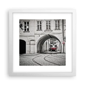 Poster in white frmae - Through City Labirynth - 30x30 cm