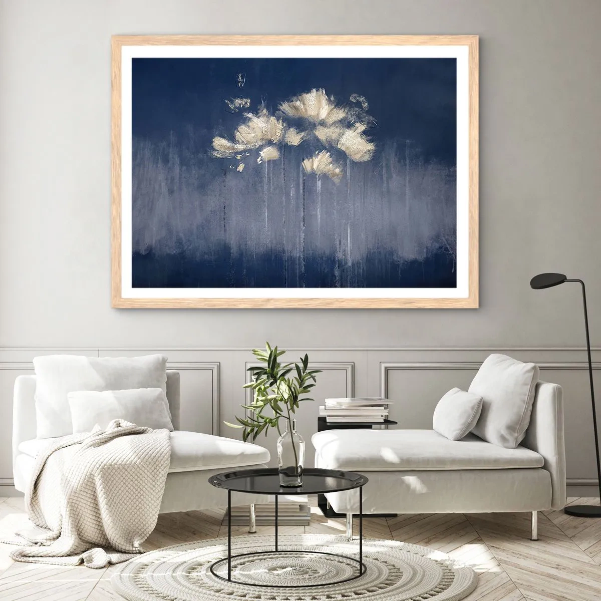 Poster in light oak frame - Like Flakes in the Wind - 40x30 cm