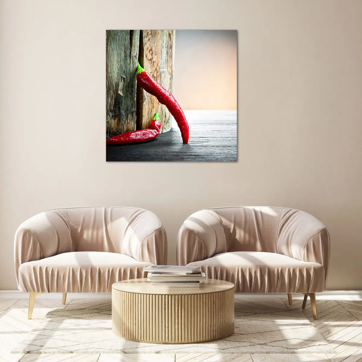 Glass picture - Red Hot Chilli Peppers - 30x30 cm