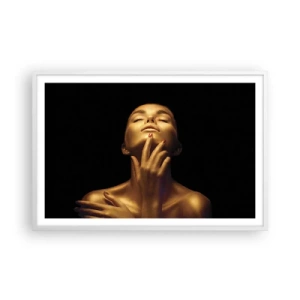 Poster in white frmae - Like Golden Silk - 91x61 cm