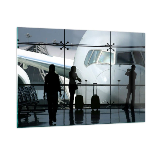Glass picture - Via a Vis at the Aiport - 120x80 cm