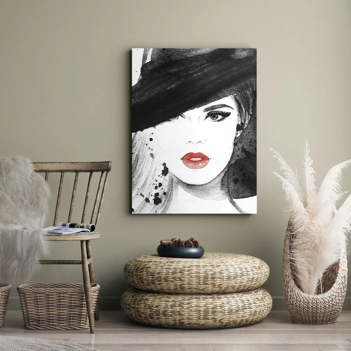 Canvas picture - Lady in Black - 50x70 cm