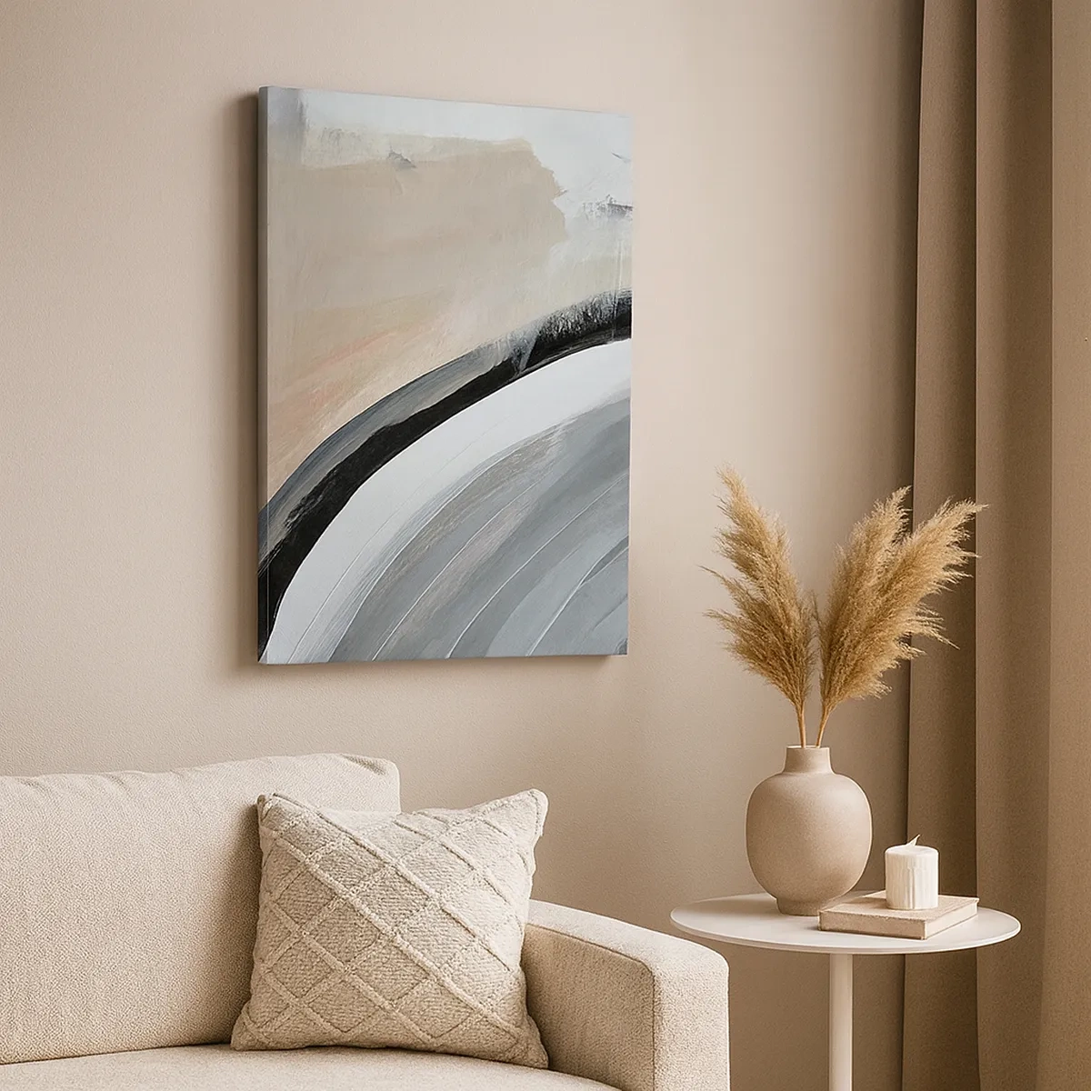 Canvas picture - Composition: Arc of Black and Grey - 50x70 cm
