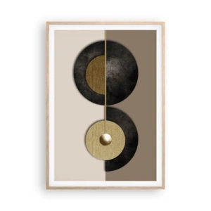 Poster in light oak frame - Variations on Wheel - 70x100 cm