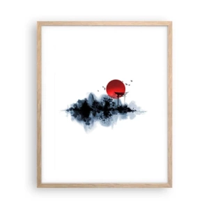 Poster in light oak frame - Japanese View - 40x50 cm