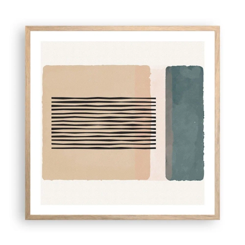 Poster in light oak frame - All in Order - 60x60 cm