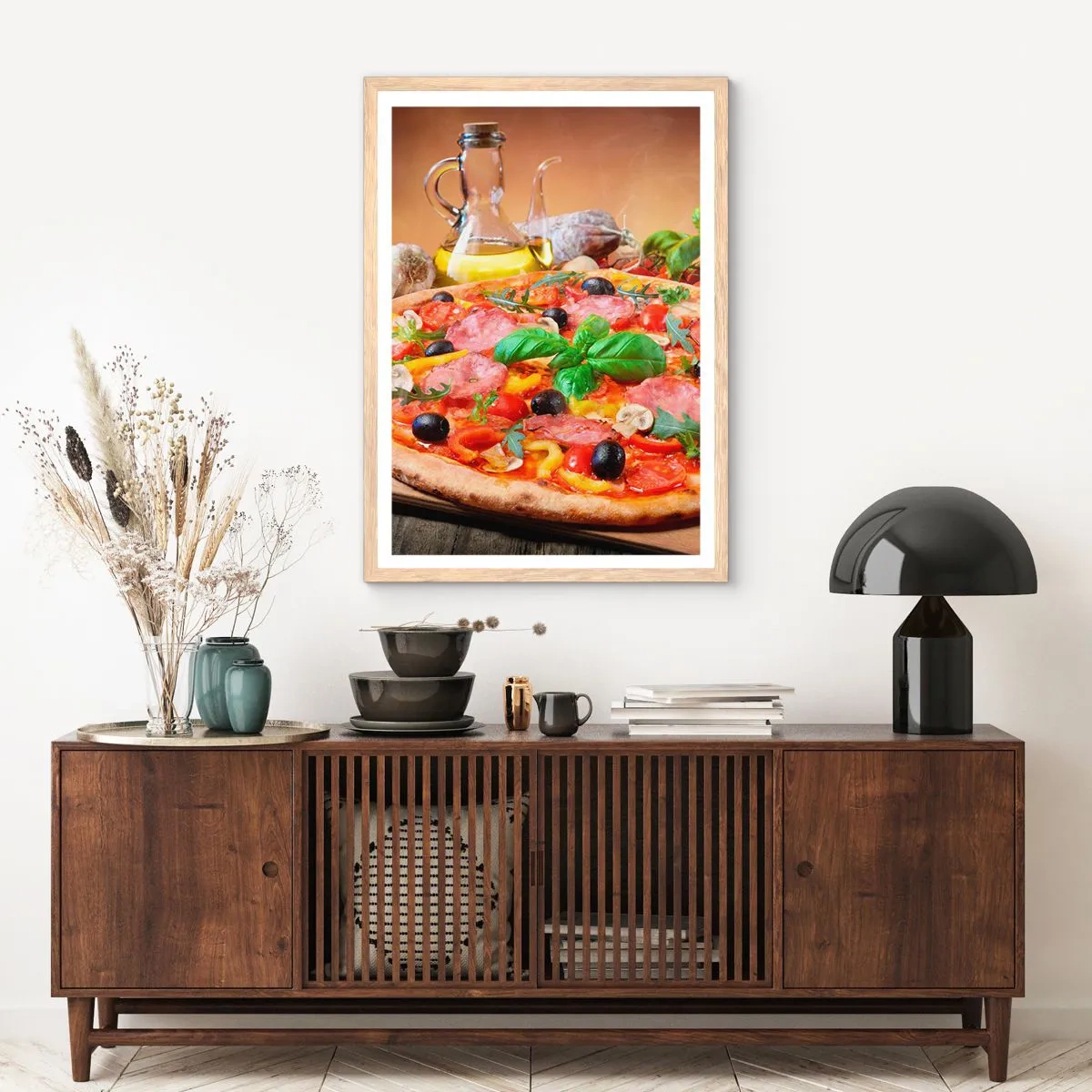 Poster in light oak frame - With a Real Italian Flavouring - 40x50 cm