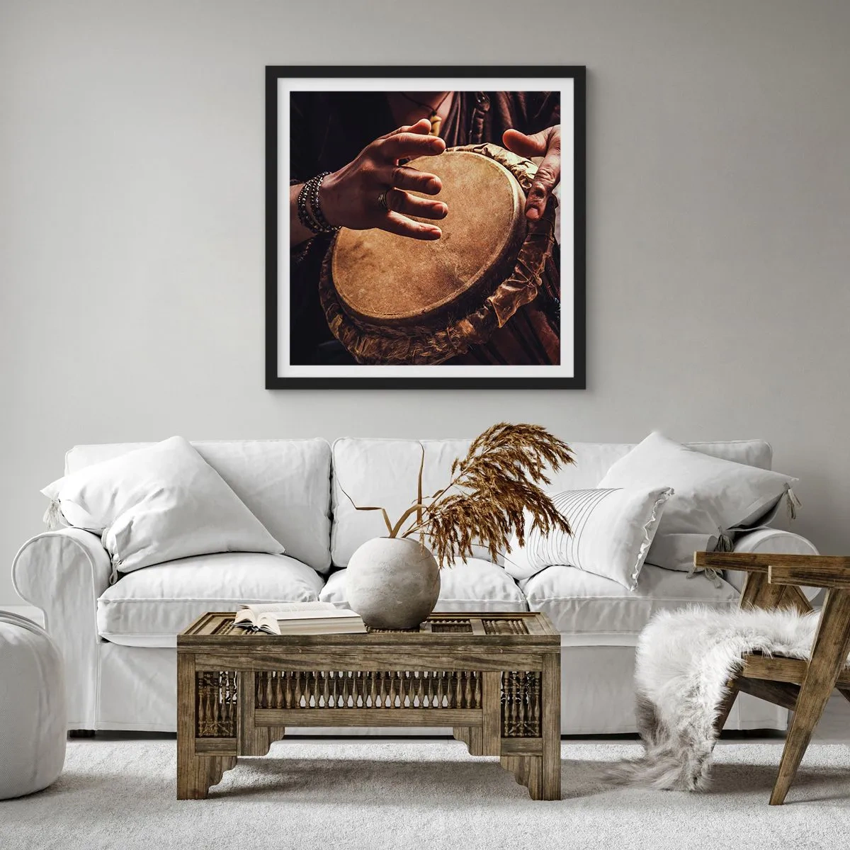 Poster in black frame - In the Rhythm of the Heart - 50x50 cm